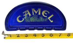 Vintage Camel Cobalt Blue, Half Moon Heavy 8 inch wide Cigarette & Cigar Ashtray - Picture 1 of 3