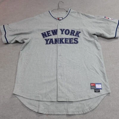 Vintage New York Yankees Shirt Large Gray Wool Blend Nike Baseball - Image 1 of 4