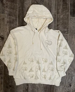 Disney World 50th Anniversary White Luxe Collection Hoodie Adult L Sweatshirt - Picture 1 of 4