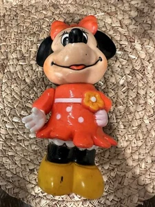 VINTAGE DISNEY MINNIE MOUSE COIN BANK WITH STOPPER; 6 inches tall - Picture 1 of 4