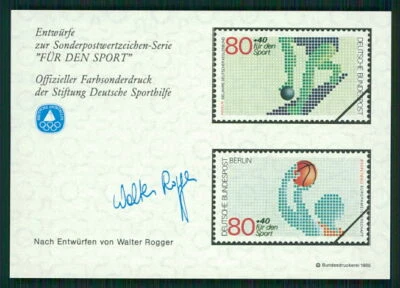 GERMAN SPORTS AID OLYMPIC COMMITTEE UNISSUED DRAFTS BASKETBALL BOWLING 'm2344 - Image 1 of 2