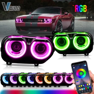 Faros LED VLAND RGB secuenciales para 15-22 Dodge Challenger APLICACIÓN control de color - Imagen 1 de 13