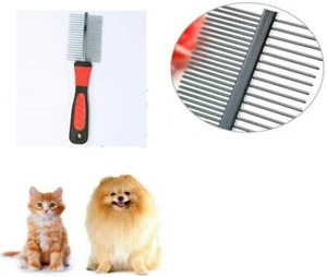 METALL HAUSTIER KATZE HUND DOPPELSEITIGER BÜRSTENKAMM PROFESSIONELLE HAARPFLEGE - Bild 1 von 2