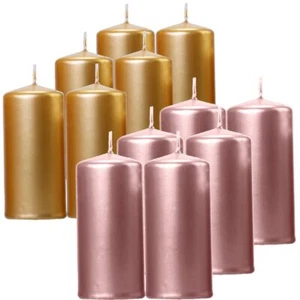 Kerze 12 x 6 cm Stumpenkerze 6 Stück Rosé Gold Weihnachten Hochzeit - Bild 1 von 2