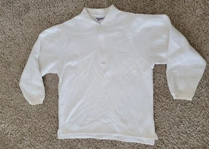 Reebok Men's 1/4 Zip Collared White Vintage Sweater Sz.M - Picture 1 of 12