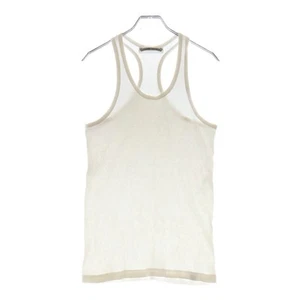 CHROME HEARTS CH Plus Rib Knit Tank Top Sleeveless Cut and Sewn White Used b36aa - Picture 1 of 8