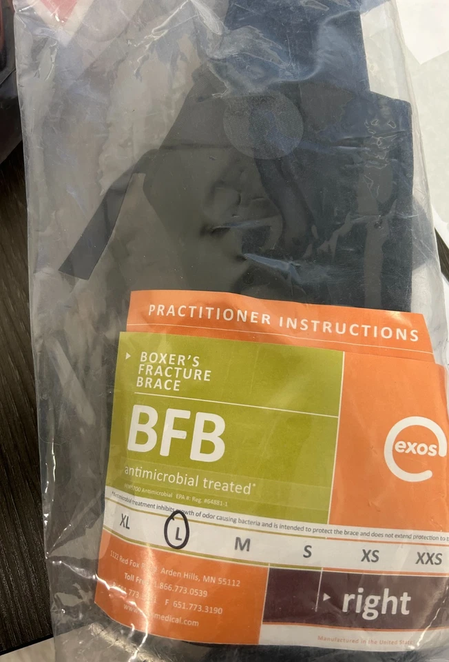 DJO Exos Boxer's Fracture Brace Large, Right, 325-62-1111, NEW - Image 1 of 1