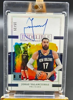 Jonas Valanciunas 2022-23 Panini Impeccable Indelible Ink Auto 15/25 #IDI-JVL - Image 1 of 2