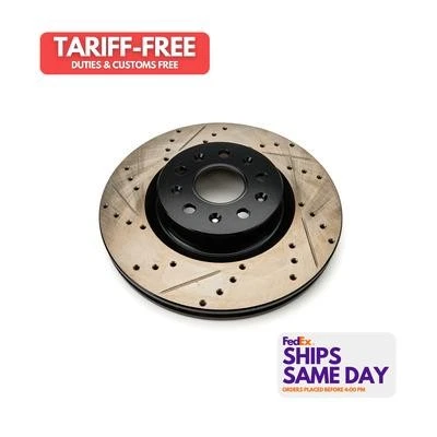 Stoptech 127.62150R, One Black Iron Sport Drilled/Slotted Br Ake Rotor Performan - Image 1 of 4