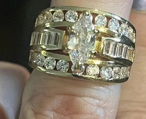 Sterling Silber Damen Ring Ehering Stil Größe 5,75 vergoldet - Bild 1 von 11