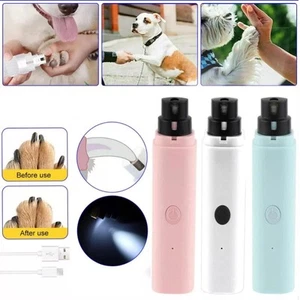 Dog Cat Electric Nail Grooming Grinder Trimmer Clipper Pet File Claw Care Tool - Picture 1 of 21