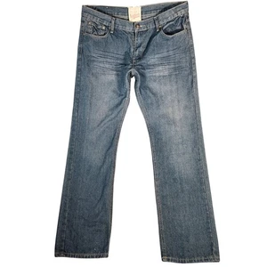 Brooklyn Xpress Jeans Uomo Taglia 38X32 Blu Dritto Misto Cotone Pantaloni Casual - Foto 1 di 13