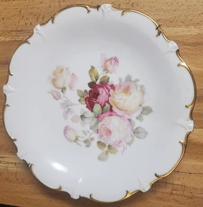 Vintage Schumann Arzberg Germany Bavaria 12" Chop Plate Antique Rose Pink White - Picture 1 of 3