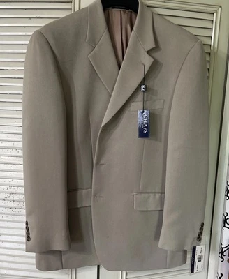 CHAPS Men's Suit Jacket Coat Size 42 Regular TAN 70% Rayon Est 1978 3-button NWT - Image 1 of 4