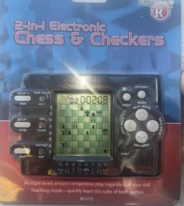 Radio Shack 2-in-1 elektronisches Schach & Dame Vintage Handheld Spiel - Bild 1 von 3