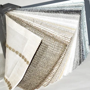 Big FABRIC SAMPLE BOOK White Beige Blue Ivory CRAFTWORKS Drapery 63pc LOT Window - Picture 1 of 23