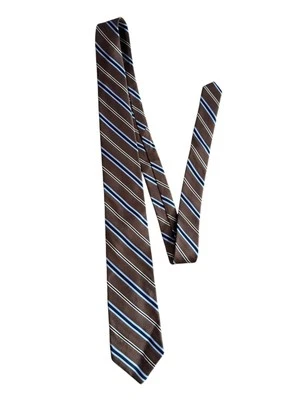 Галстук шелковый Bruno Piattelli коричневый разноцветные полоски мужской галстук - Изображение 1 из 4