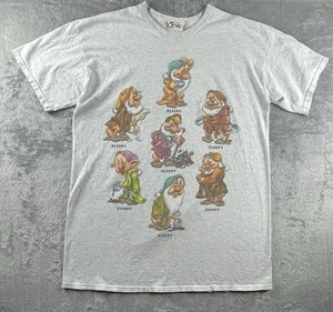 VTG Disney Seven Dwarfs Sleep T Shirt Adult OSFA Gray “Would The Real Sleepy” - Picture 1 of 7