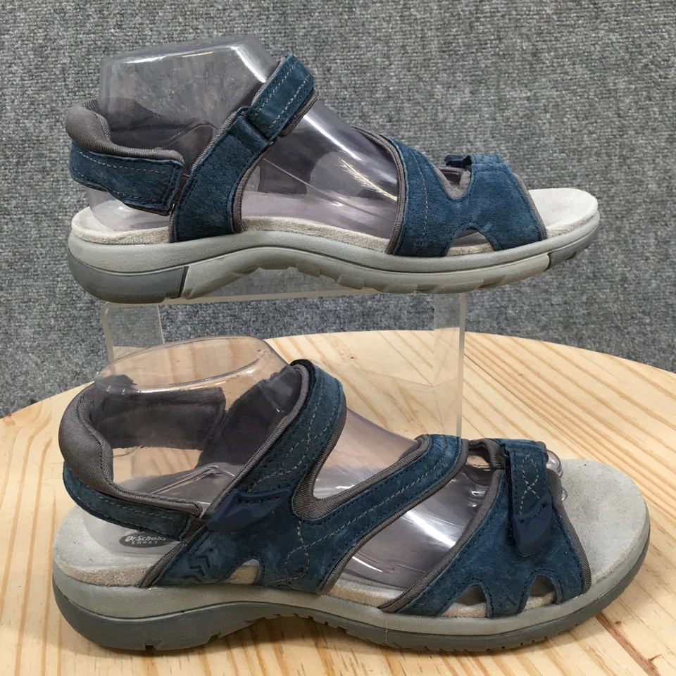 Sandalias Dr. Scholls para mujer 9,5 M Adelle con cordones de cuero azul cómodas punta abierta Foto 1 de 4