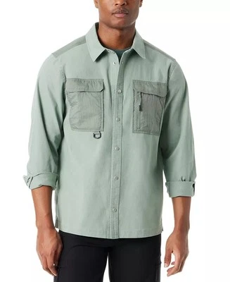 Bass Outdoor Shirt Jacket Men's 2XL Lily Pad Green Relaxed Fit Worker Stretch - Image 1 of 4