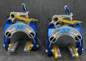 Cane Creek eeBrakes LIMITED EDITION ~ Blue Gold Silver ~ Rim Brakes Center Mount - Picture 1 of 13