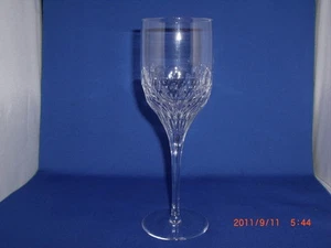 VIintage Atlantis Crystal Dahlia Pattern Tall Wine Glass  8 1/8" Tall Signed - Picture 1 of 2