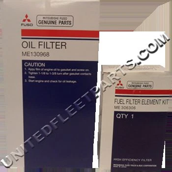 KIT DE FILTRO DE COMBUSTÍVEL E ÓLEO PARA CAMINHÃO MITSUBISHI FUSO FK/FM ME130968 & ME306306 - Imagem 1 de 1