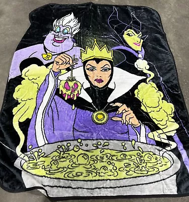 Disney Villains Ursula Maleficent Evil Queen 60” X 80” Twin/Full FLEECE Blanket - Image 1 of 2