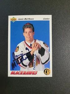 1991-92 Upper Deck Jamie Matthews Blackhawks Auto Autographed Signed Card - Picture 1 of 2