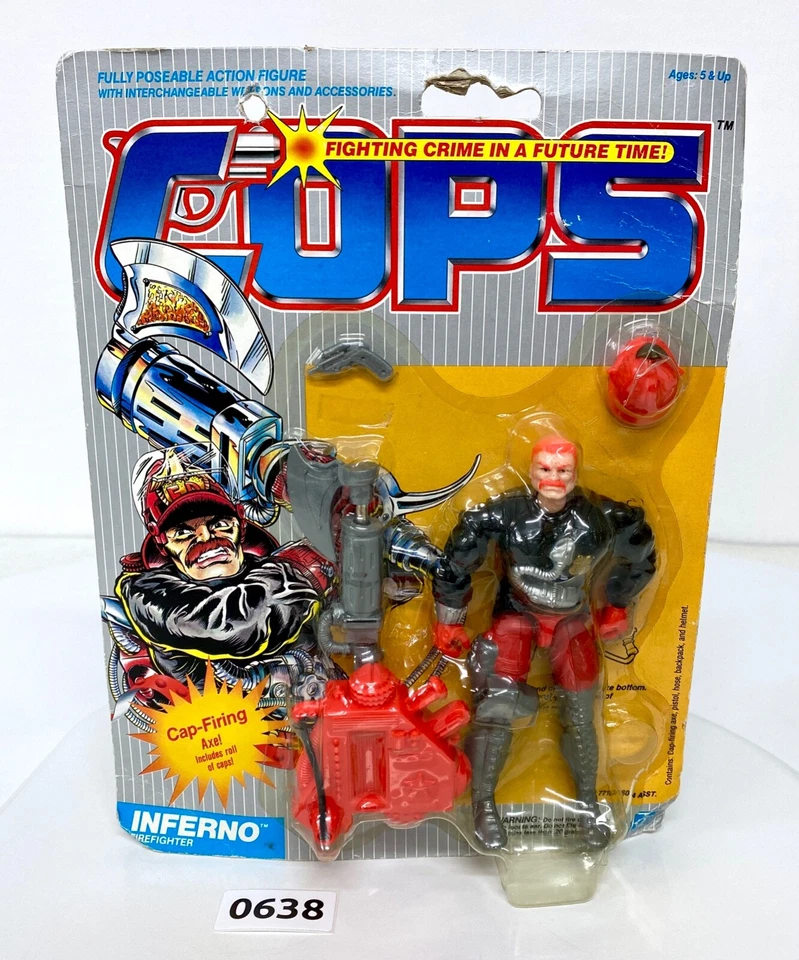 HTF 1988 Hasbro Cops N Crooks Inferno Firefighter Figure With Accessories