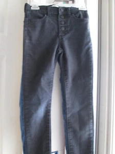 Girls jeans size 7 skinny 2 pair one black/one blue - Picture 1 of 10