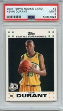 Kevin Durant 2007 Topps Basketball Rookie Card PSA Mint 9