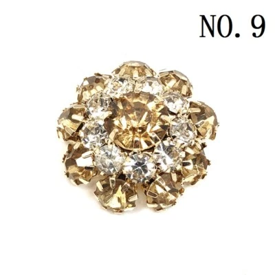 2x 21mm Damante Flower Buttons One Hole Shiny Crystal Sewing Crafts Fashion Chic - Image 1 of 4