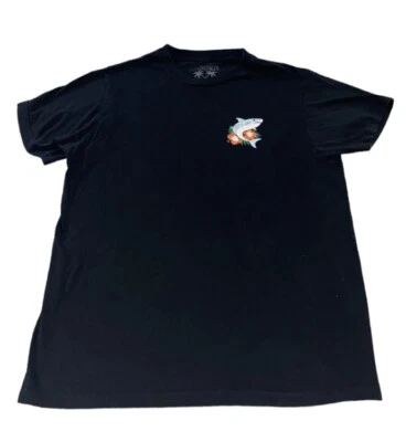Riot Society Shark Tee Men's Small T-Shirt Black Summer Sharks Graphic Crewneck - Image 1 of 4