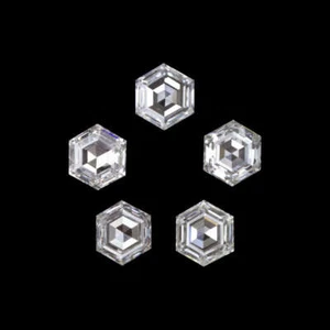 0,45 quilates CORTE HEXAGONAL DIAMANTE NATURAL 5 PIEDRAS DISEÑO PAQUETE ROSA CORTE PASO 1/2 quit - Imagen 1 de 1