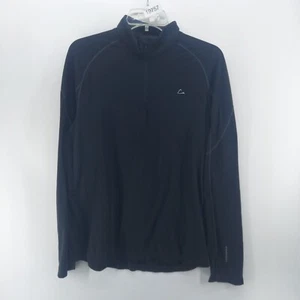 Merino Blend by Paradox Men size M Black 1/4 Zip Base Layer Merino Wool ''HOLE'' - Picture 1 of 12