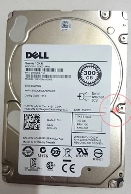 DELL PGHJG ST300MM0006 300GB 10K.6 0PGHJG SAS 2.5 HARD DRIVE - Image 1 of 3