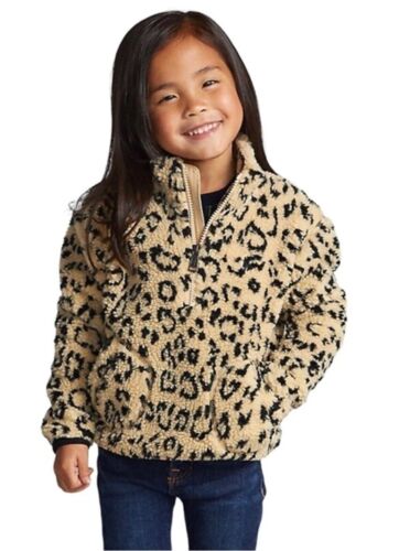 Polo Ralph Lauren Mädchen Ocelot Sherpa Reißverschluss Jacke Sweatshirt Leopard L/12-14