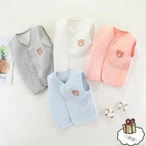 Winter Toddler Boys Girls Sleeveless Coat Outwear Warm Coat Vest Button Jacket - Picture 1 of 19