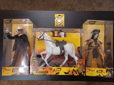 Disney Store - Figuras de acción coleccionables Lone Ranger, Tonto, plateadas de 12" y Tex Foto 1 de 4