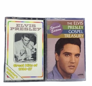 Cassette tapes music hits songs vtg mix lot 2 Elvis Presley gospel 1956-57 BMG - Picture 1 of 2
