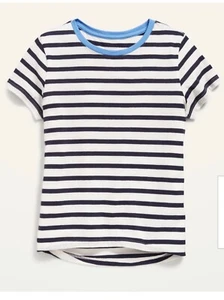 Old Navy Kid Girls Size Large (10-12) Striped Short Sleeve Tee T-Shirt - Picture 1 of 1