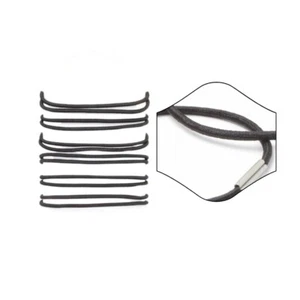 12 dünne schwarze recycelte Haargummis ohne Haken endlos Haarband Krawatte Bommeln - Bild 1 von 4