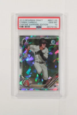 2019 Bowman Draft Corbin Carroll Chrome Sapphire Edition #BDC125 PSA Gem Mt 10 - Image 1 of 3