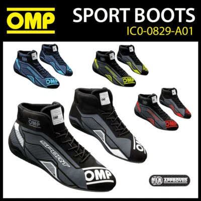 Botas de carreras OMP deportivas nivel de entrada karting carreras rally ignífugas FIA 8856-2018 Foto 1 de 4