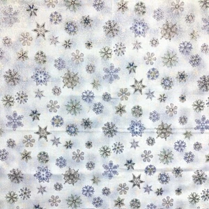 Snowflakes with Silver Accents Hoffman International cotton 1.5 yd quilt or sew - Picture 1 of 7