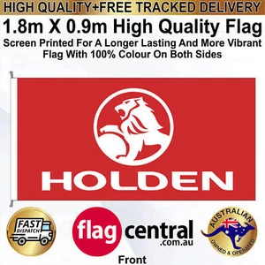 HOLDEN White on Red 1.8m x0.9m Flag *Long Lasting *Quality *Tracked Delivery - Picture 1 of 3