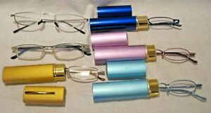Lot of 6 Women's Readers 1.25x, 4 compact with cases, all half lenses