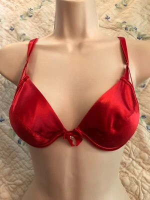 Frederick's of Hollywood Bra Red w/ Removable Push Up Padding 34A 34 A - Image 1 of 4