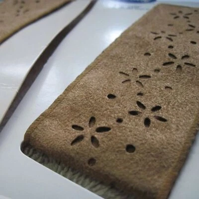 1 Brown Suede Feel Goody Hair Wrap Flower Cut Outs 2002 Product Head Band Hippie - Image 1 of 3